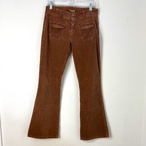 Vintage Y2K Candie's Brown Corduroy Pants Flared Low Rise Flap Pockets Size‎ 7
